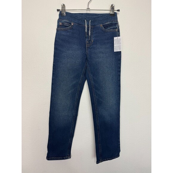 Lands End Boys Small Iron Knee Stretch Pull On Jeans Dark Wash Denim NWT - Picture 3 of 13